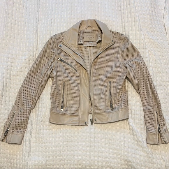 BLANK NYC Perforated Moto Cream Faux Leather Jacket - Picture 3 of 5